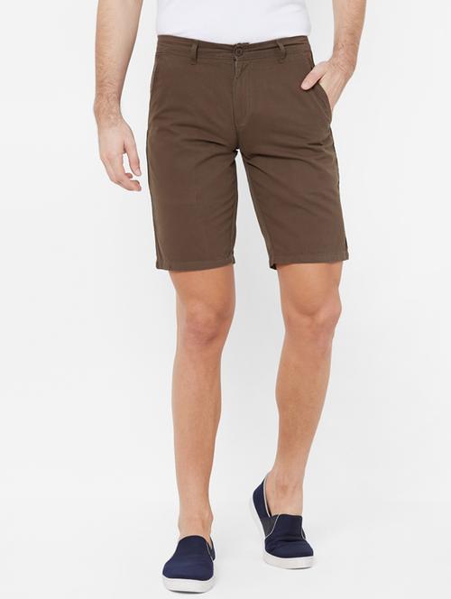 khaki solid bermuda shorts - 17196193 - Very Small Image - 1