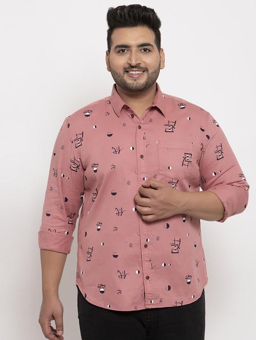 pink printed plus size casual shirt - 17196305 - Very Small Image - 1