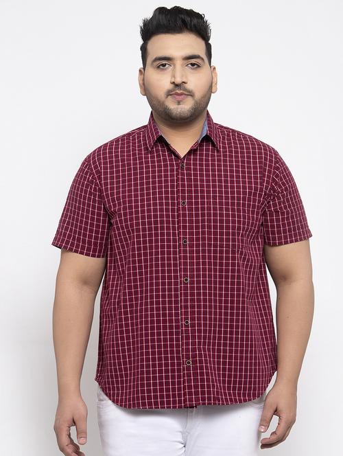 red checkered plus size casual shirt - 17196320 - Very Small Image - 1