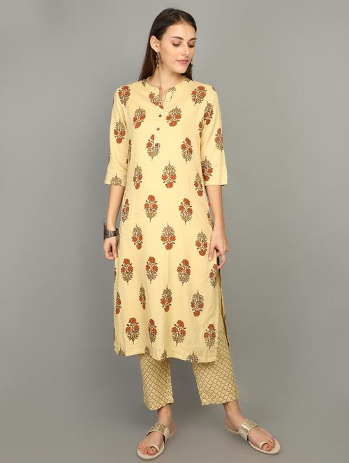 floral kurta pant set - 17196376 - Very Small Image - 1