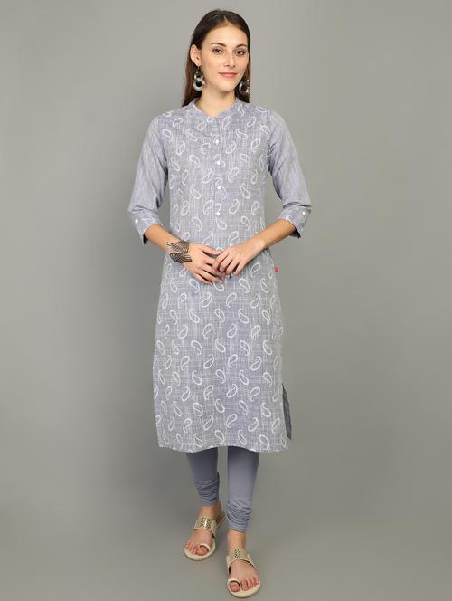 paisley straight kurta - 17196379 - Very Small Image - 1