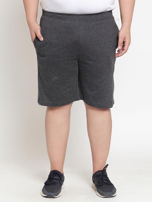 plus size grey side striped shorts - 17196910 - Very Small Image - 1