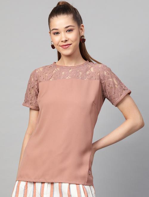 lace detail solid top - 17196997 - Very Small Image - 1