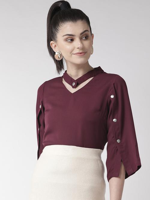 red polyester regular top - 17197007 - Very Small Image - 1