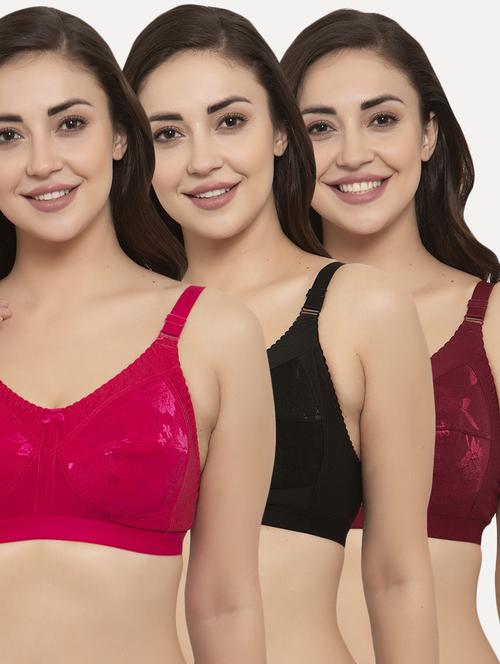set of 3 lace detail bra - 17197656 - Very Small Image - 1