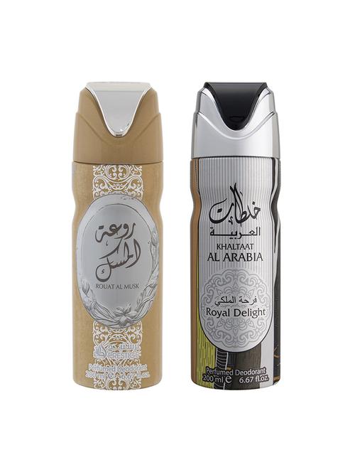 lattafa rouat al musk + khaltaat royal delight 200ml deodorant - 17197787 - Very Small Image - 1