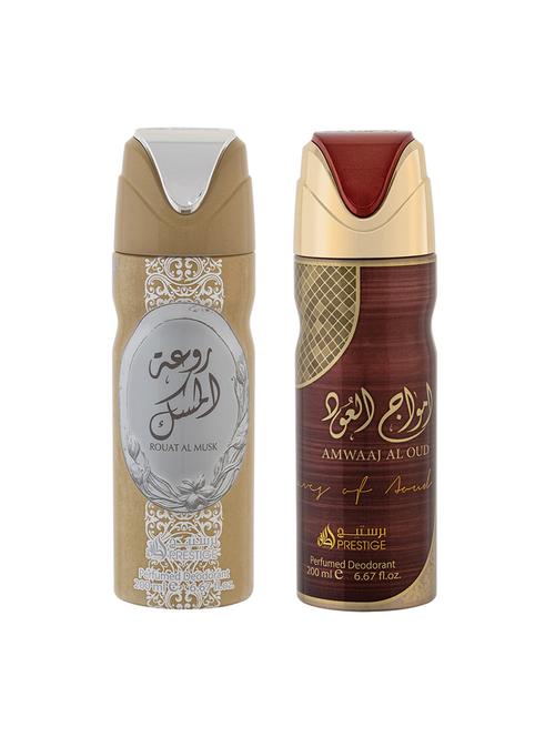 lattafa rouat al musk + amwaaj al oud 200ml deodorant - 17197788 - Very Small Image - 1