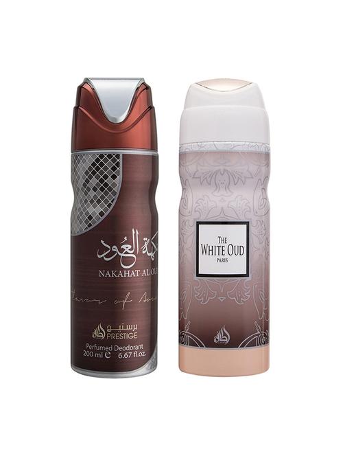 lattafa nakahat al oud + the white oud 200ml deodorant - 17197811 - Very Small Image - 1