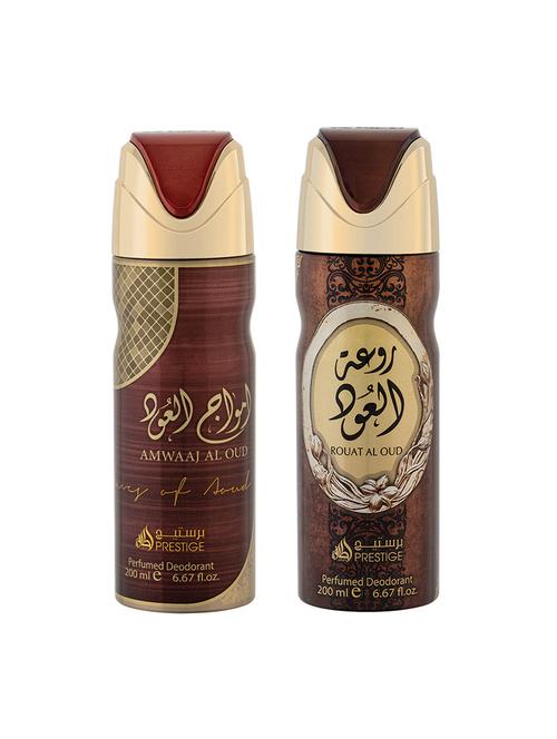lattafa amwaaj al oud + rouat al oud 200ml deodorant - 17197818 - Very Small Image - 1