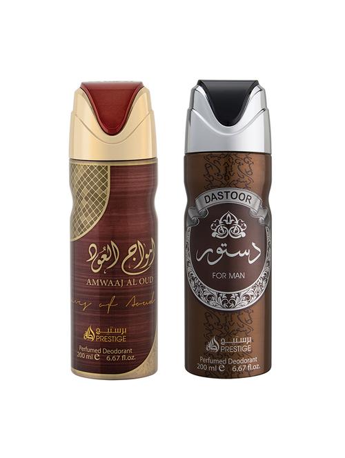 lattafa amwaaj al oud + dastoor men 200ml deodorant - 17197820 - Very Small Image - 1