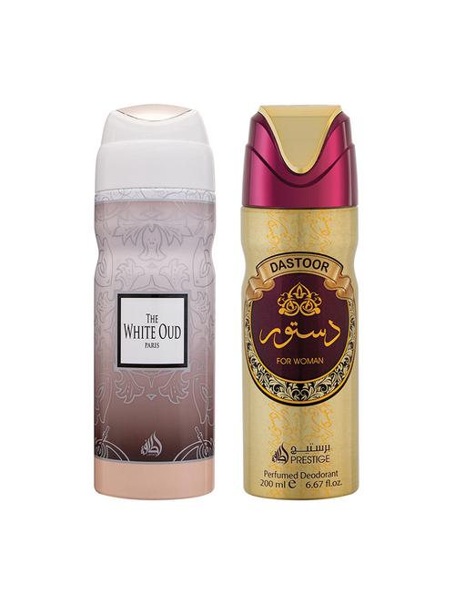 lattafa the white oud+ dastoor women 200ml deodorant - 17197824 - Very Small Image - 1