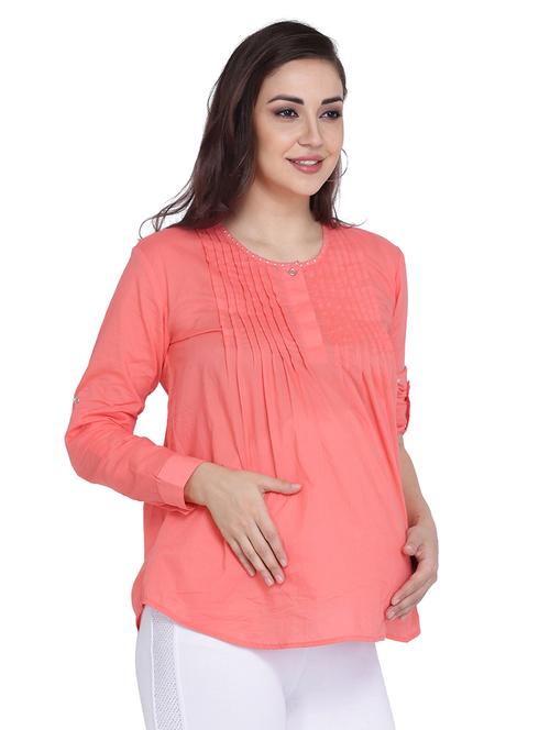 orange cotton maternity wear - 17197918 - Very Small Image - 1