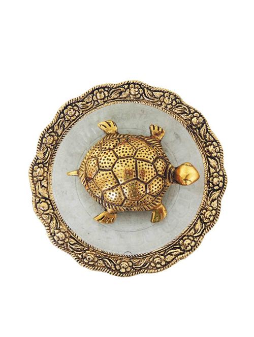aluminium tortoise with plate and brass antique finish showpiece - 17198891 - Very Small Image - 1