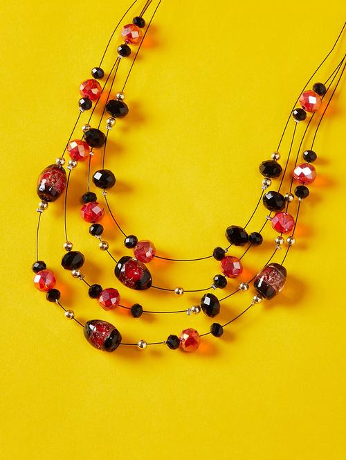 multi colored metal short necklace - 17198951 - Very Small Image - 1