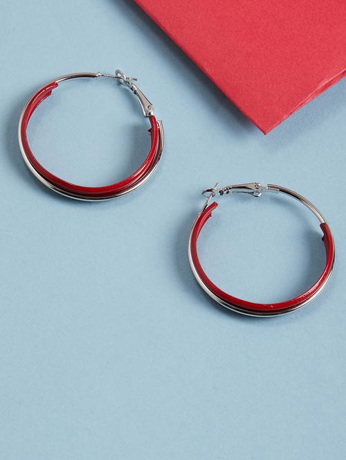 red metal hoop earring - 17199013 - Very Small Image - 1