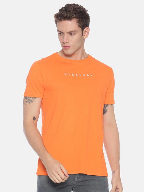 orange chest print t-shirt - 17199171 - Very Small Image - 1