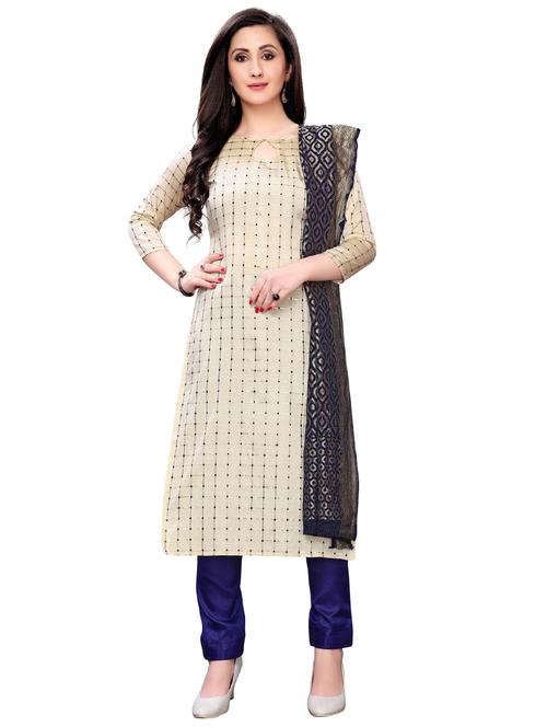 checkered straight pants unstitched suit - 17199203 - Very Small Image - 1