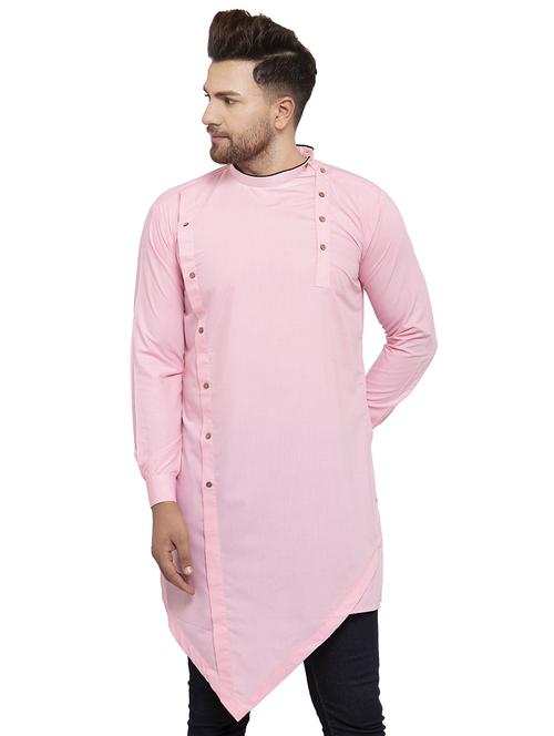 pink solid asymmetric kurta - 17199578 - Very Small Image - 1