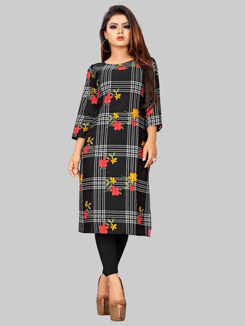checkered straight kurta - 17199726 - Very Small Image - 1