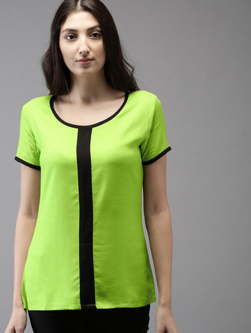 round neck color block tee - 17199750 - Very Small Image - 1