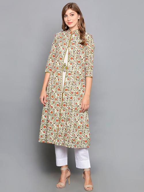 floral print a-line kurta - 17200180 - Very Small Image - 1