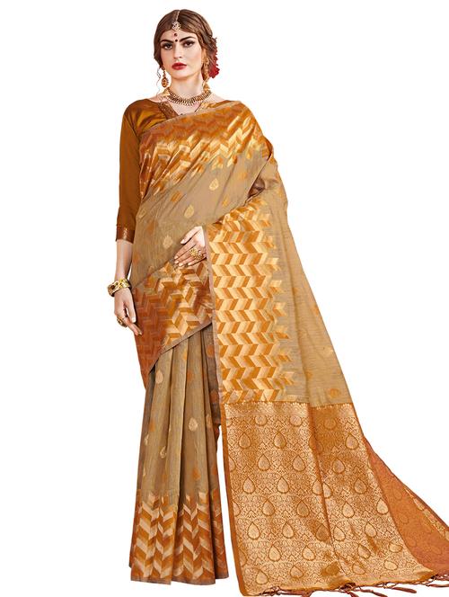self design woven saree with blouse - 17201039 - Very Small Image - 1