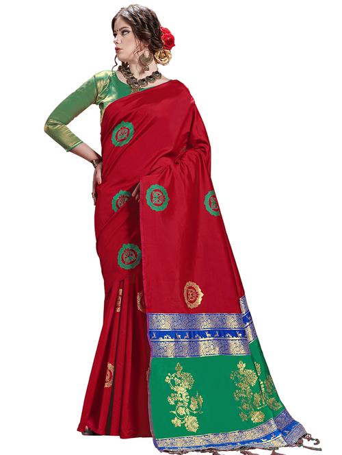 self design woven saree with blouse - 17201057 - Very Small Image - 1