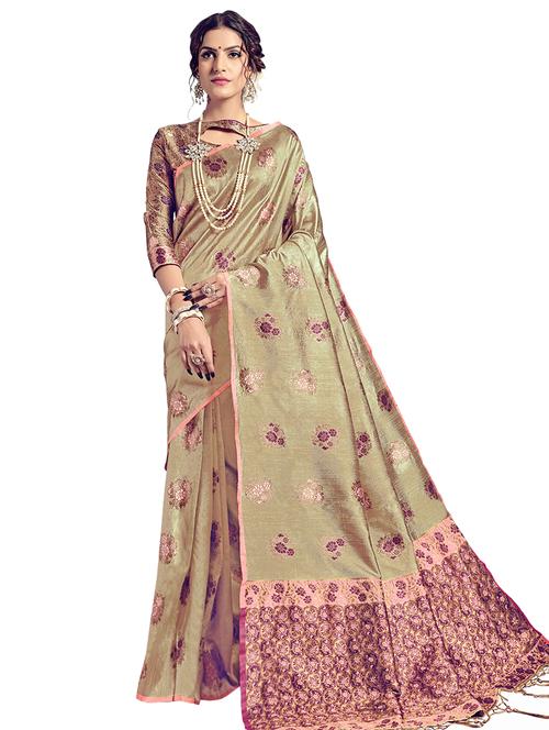 self design woven saree with blouse - 17201062 - Very Small Image - 1