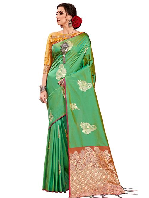 self design kanjivaram saree with blouse - 17201098 - Very Small Image - 1