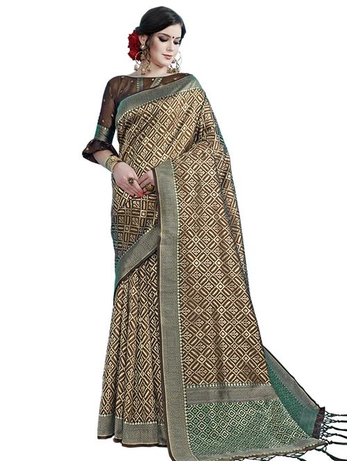 geometrical woven saree with blouse - 17201110 - Very Small Image - 1