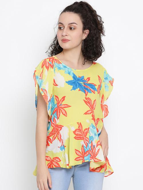 floral peplum top - 17201354 - Very Small Image - 1