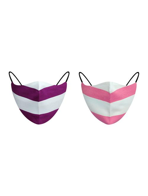 multi colored cotton anti-pollution women mask (pack of 2) - 17201830 - Very Small Image - 1