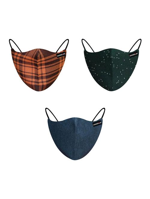multi colored cotton anti-pollution women mask (pack of 3) - 17201855 - Very Small Image - 1