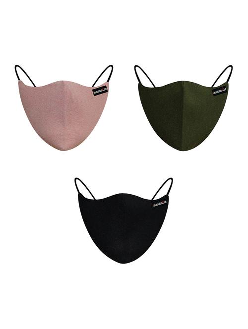 multi colored cotton anti-pollution women mask (pack of 3) - 17201859 - Very Small Image - 1
