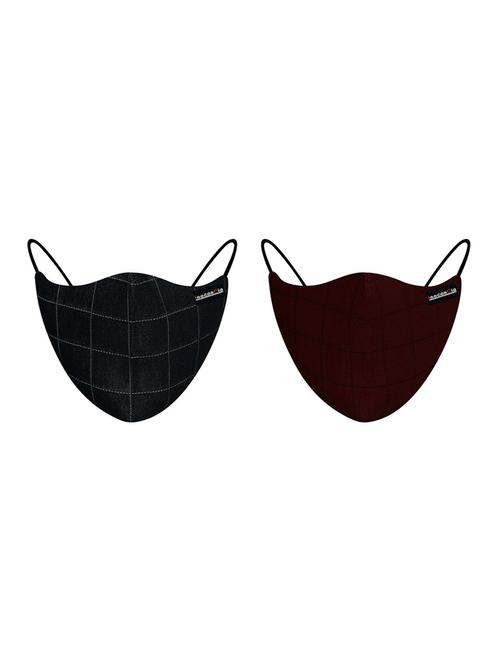 multi colored cotton anti-pollution women mask (pack of 2) - 17201874 - Very Small Image - 1