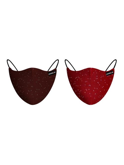 multi colored cotton anti-pollution women mask (pack of 2) - 17201896 - Very Small Image - 1