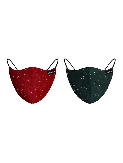 multi colored cotton anti-pollution women mask (pack of 2) - 17201900 - Very Small Image - 1
