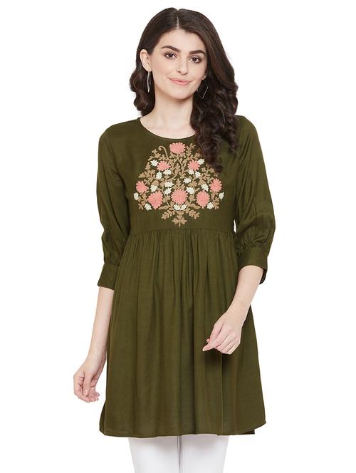 embroidered a-line tunic - 17202029 - Very Small Image - 1