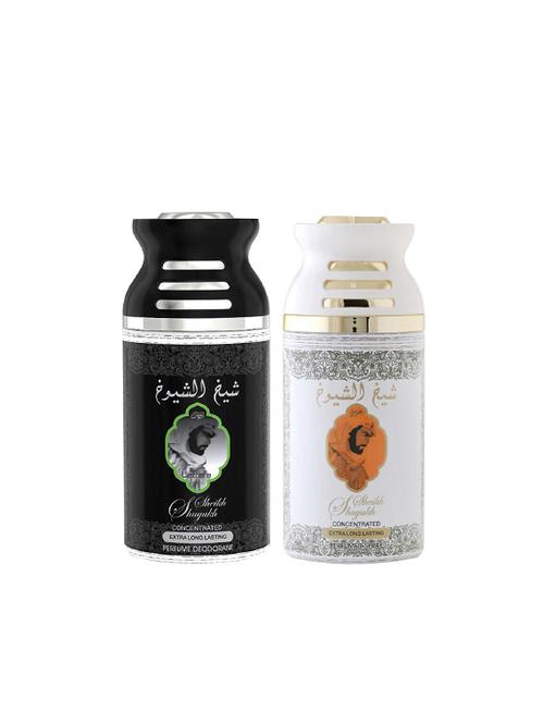 lattafa sheikh al shuyukh + sheikh al shuyukh khusoosi 250ml deodorant perfumed bodyspray for men and women combo pack of 2 - 17202298 - Very Small Image - 1