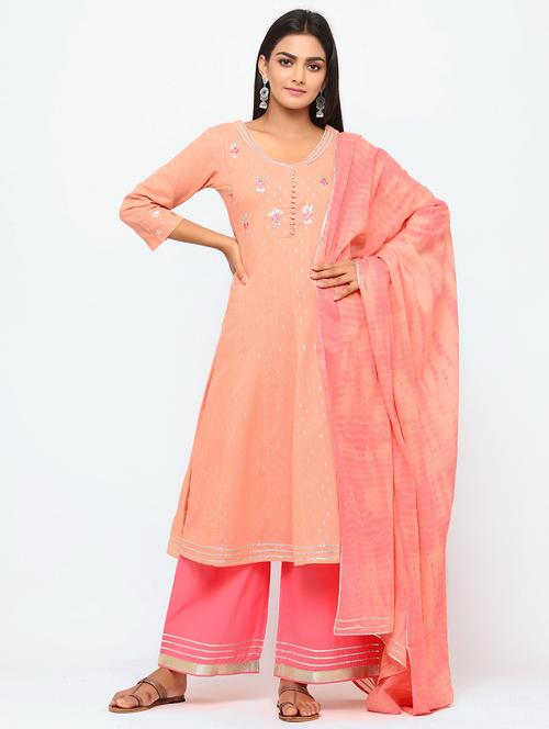 gota work kurta palazzo set - 17202456 - Very Small Image - 1