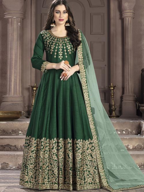 embroidered semi-stitched suit - 17202671 - Very Small Image - 1