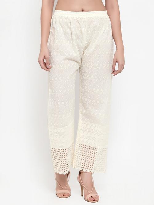 tonal embroidered straight palazzo - 17202675 - Very Small Image - 1