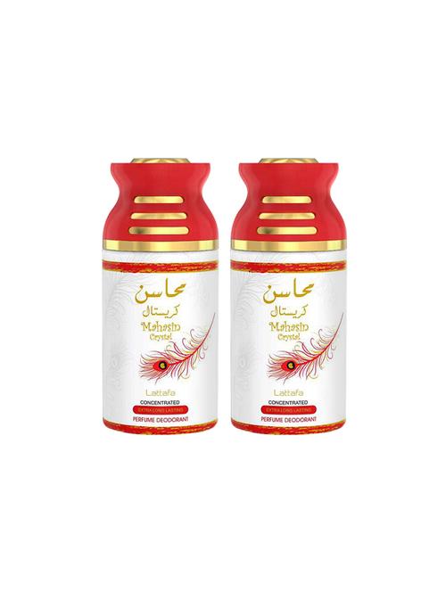 lattafa mahsin crystal perfumed body spray, 250ml pack 0f 2 - 17202758 - Very Small Image - 1