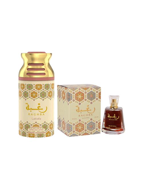 lattafa raghba perfume + body spray combo pack of 2 - 17202766 - Very Small Image - 1