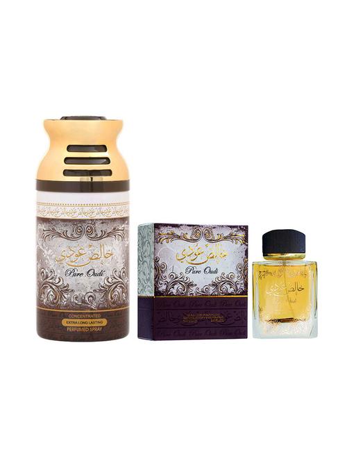 lattafa pure oudi perfume + body spray combo pack of 2 - 17202770 - Very Small Image - 1