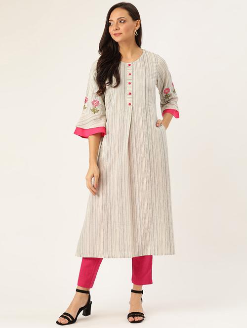 striped kurta pant set - 17203513 - Very Small Image - 1