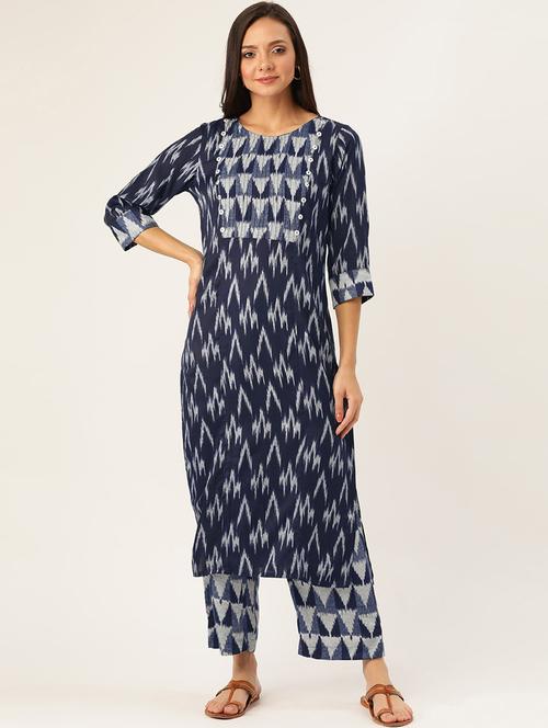 ikat print kurta palazzo set - 17203520 - Very Small Image - 1