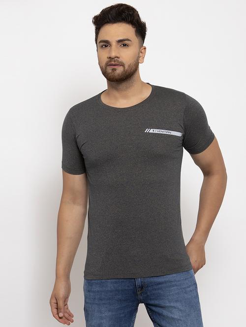 grey chest print t-shirt - 17203531 - Very Small Image - 1