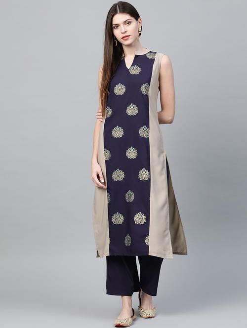 floral straight kurta - 17203731 - Very Small Image - 1