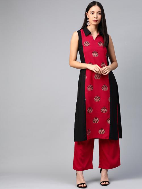 floral straight kurta - 17203733 - Very Small Image - 1